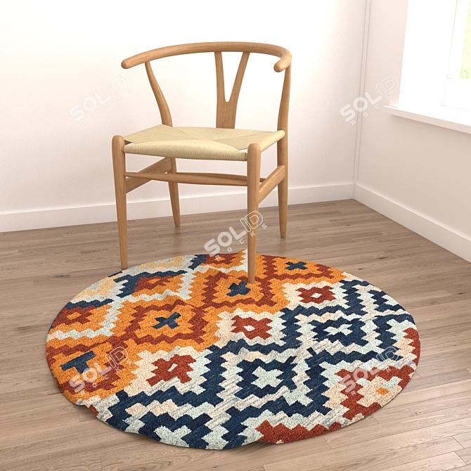 Round Rugs Set: Variety of Designs 3D model image 2