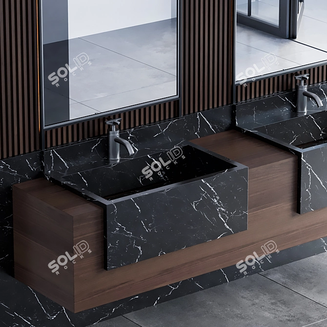 Modern Bathroom Furniture Set 3D model image 2