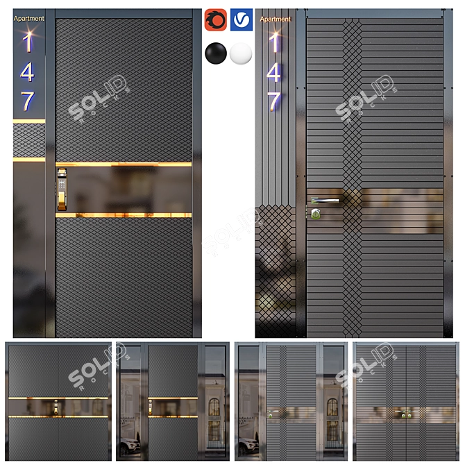 Modern Technology Premium Door 3D model image 1