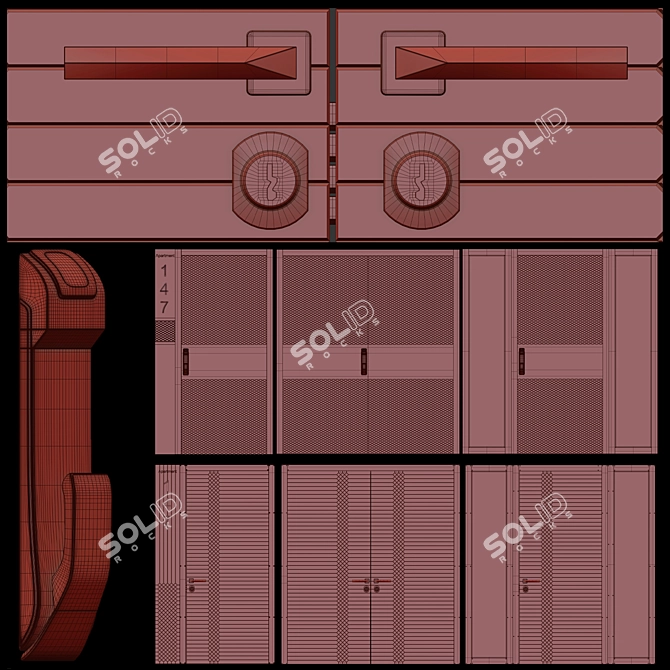 Modern Technology Premium Door 3D model image 2