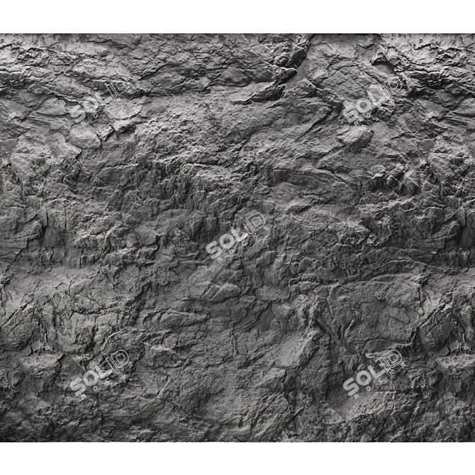 Rock Cliff Wall Material | PBR Textures 3D model image 1