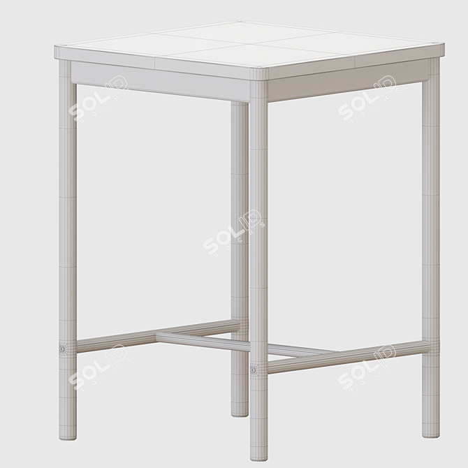 Modern Birch Bar Table And Chairs 3D model image 4