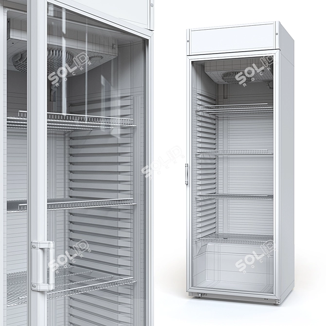 Capri P-490SK Glass Door Refrigerator 3D model image 4