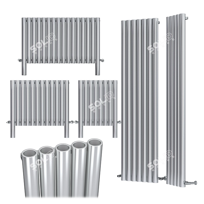 Sleek Steel Heating Radiator 3D model image 1