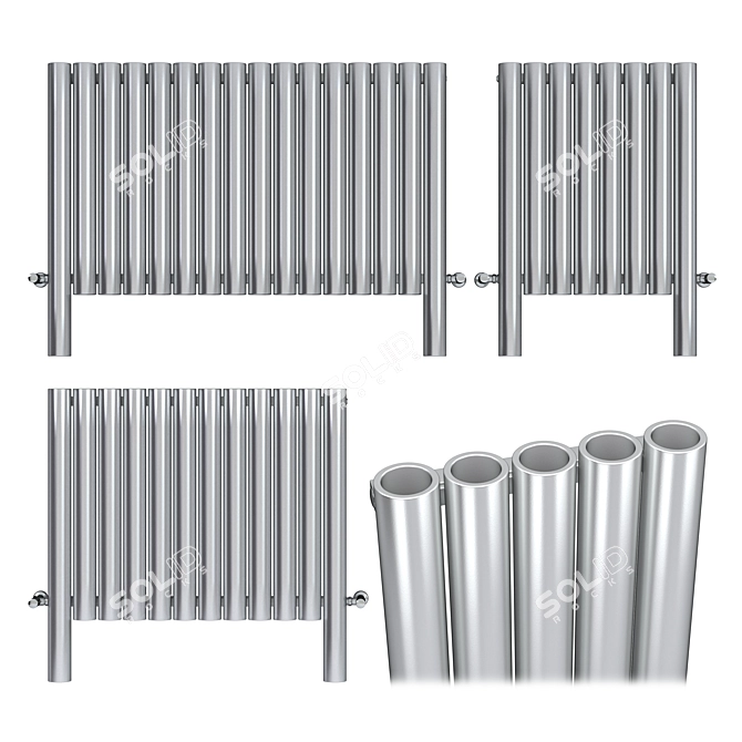 Sleek Steel Heating Radiator 3D model image 2