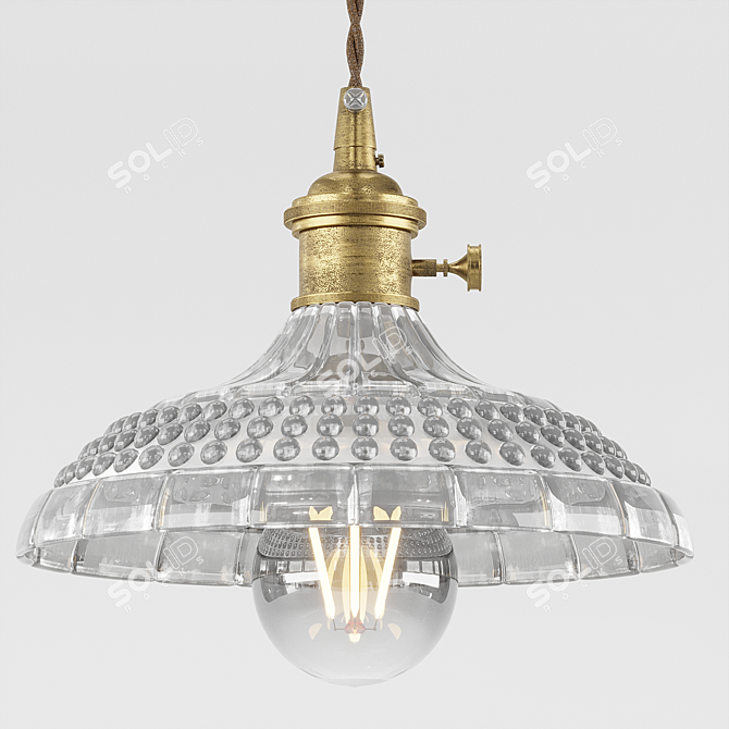 Rustic Glass Pendant Lights: Vintage Charm 3D model image 3