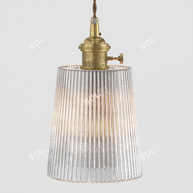 Rustic Glass Pendant Lights: Vintage Charm 3D model image 4