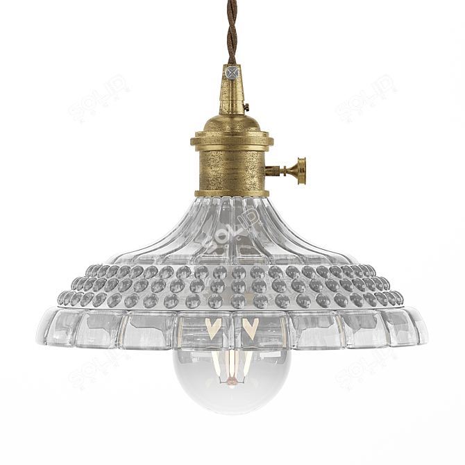 Rustic Glass Pendant Lights: Vintage Charm 3D model image 8