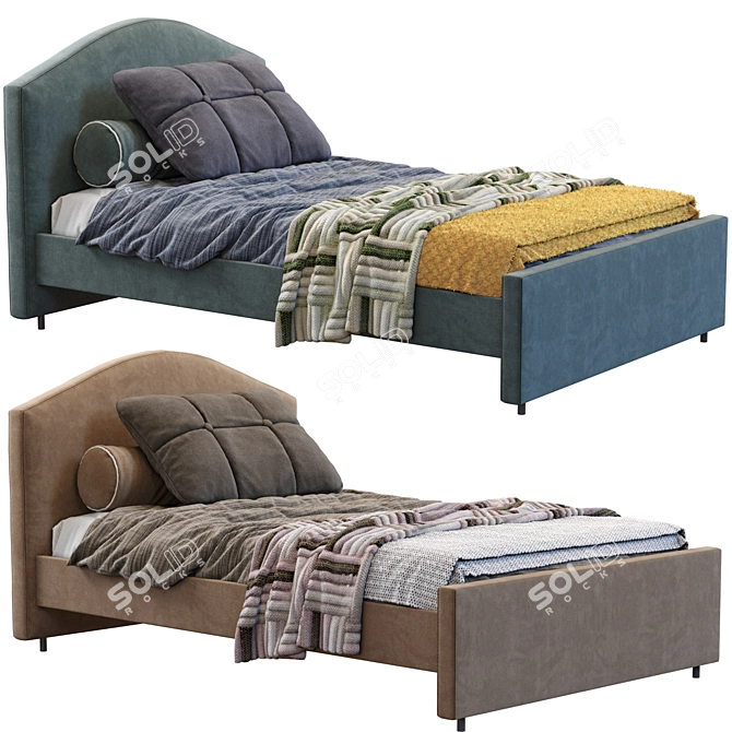 Modern Hauga Bed: Stylish and Versatile 3D model image 2