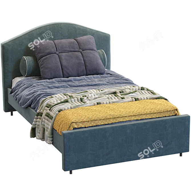 Modern Hauga Bed: Stylish and Versatile 3D model image 4