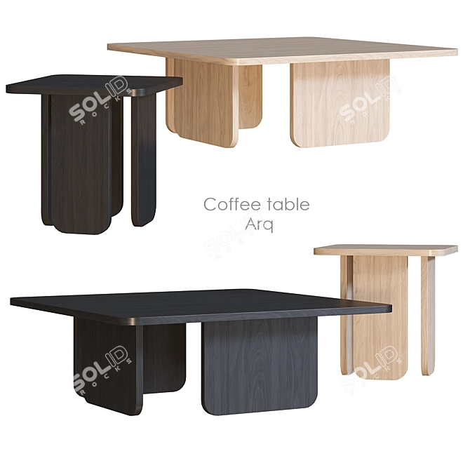 TEULAT Arq Coffee Table - Ash Black Finish 3D model image 1