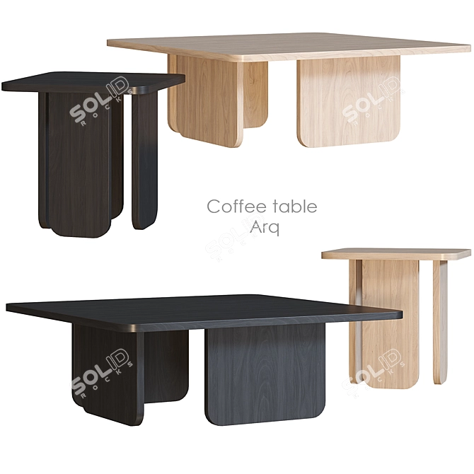 TEULAT Arq Coffee Table - Ash Black Finish 3D model image 4