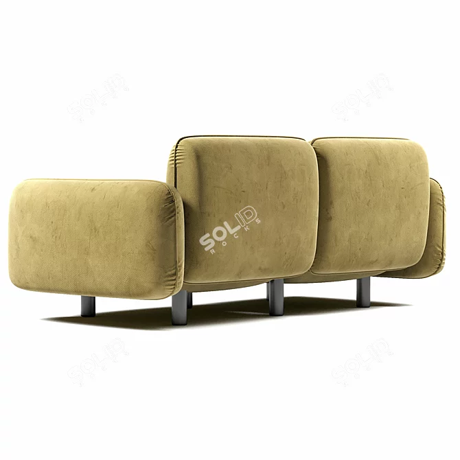 Luxury BEAN Velvet Sofa 3D model image 2