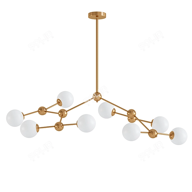 Modern Birmingham 8-Light Linear Chandelier 3D model image 1