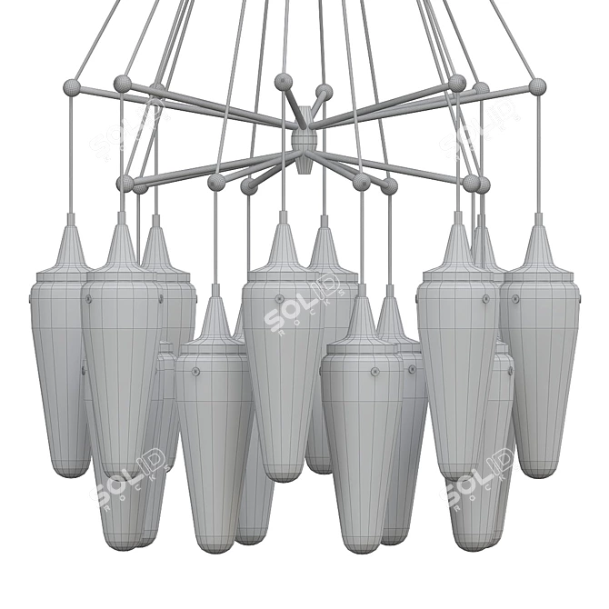 Sleek Nordic Chandelier by Hans-Agne 3D model image 2