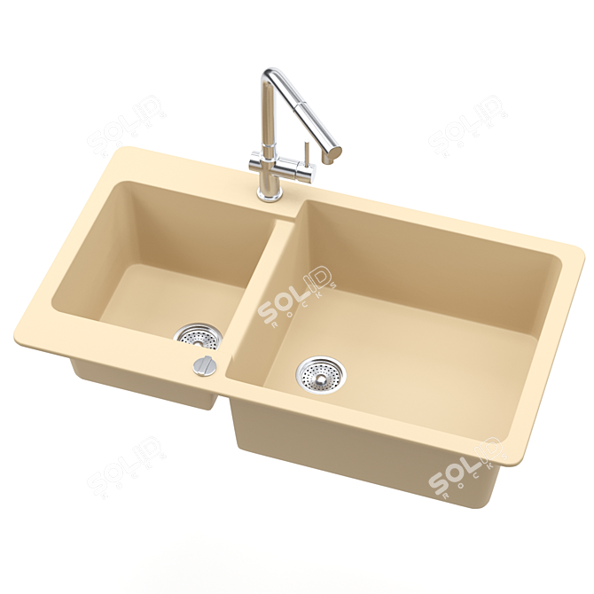 Sleek Brooklyn N175 Sink 3D model image 2