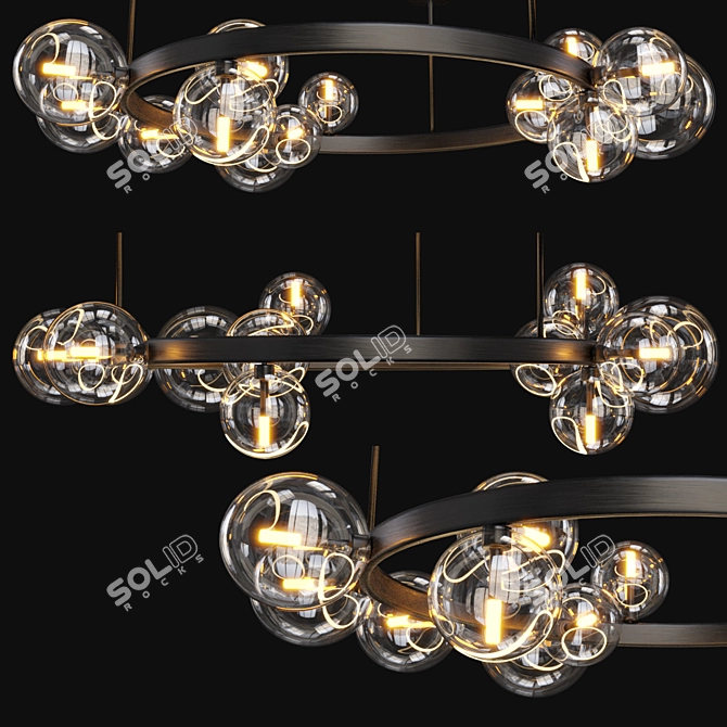 Modern Black Iona Ring Lamp 3D model image 1