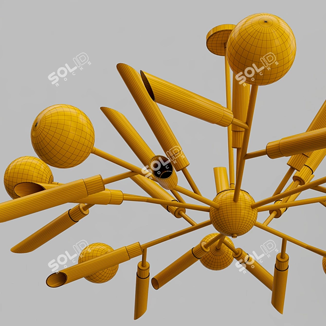 Luxury Glass Ball LED Chandelier 3D model image 3