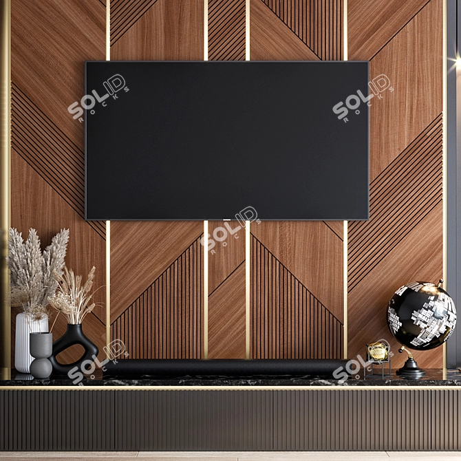 Sleek TV Wall Mount Solution 3D model image 4