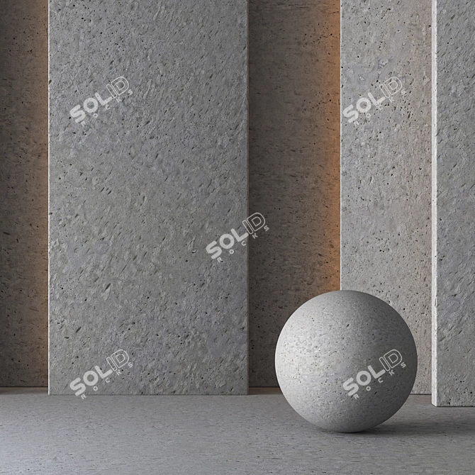 Seamless Gray Concrete Texture 3D model image 1