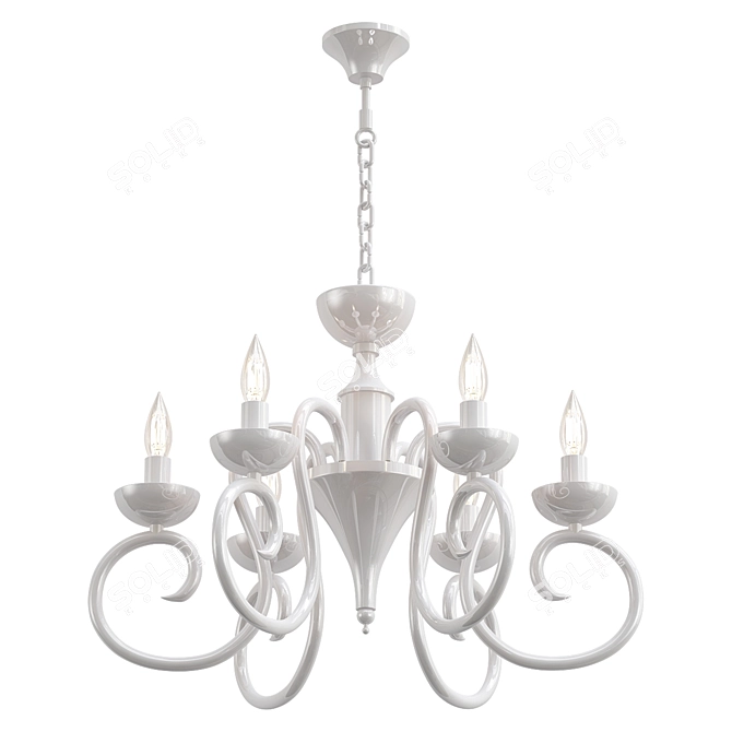 Elegant Odeon Zefiro Pendant Light 3D model image 1