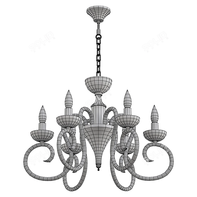 Elegant Odeon Zefiro Pendant Light 3D model image 2