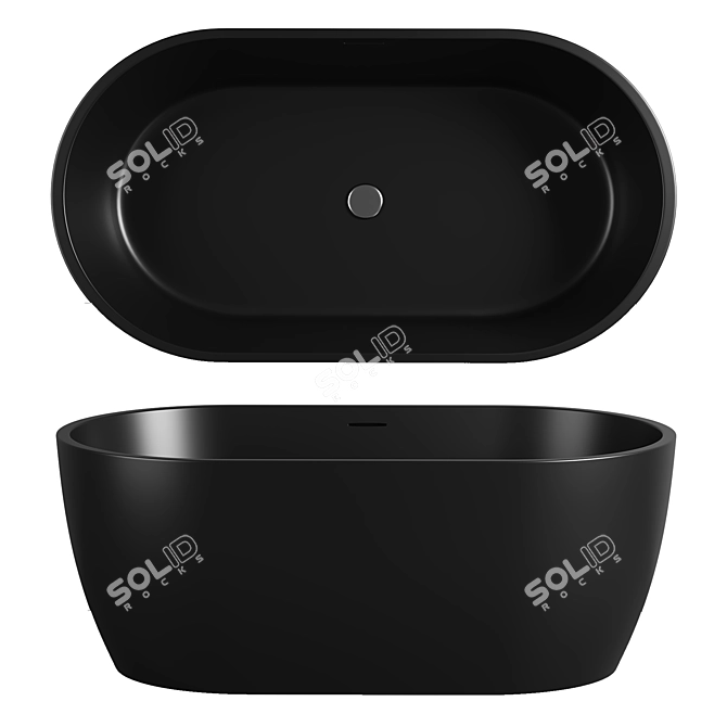 Luxury Jet Black Freestanding Tub 3D model image 1
