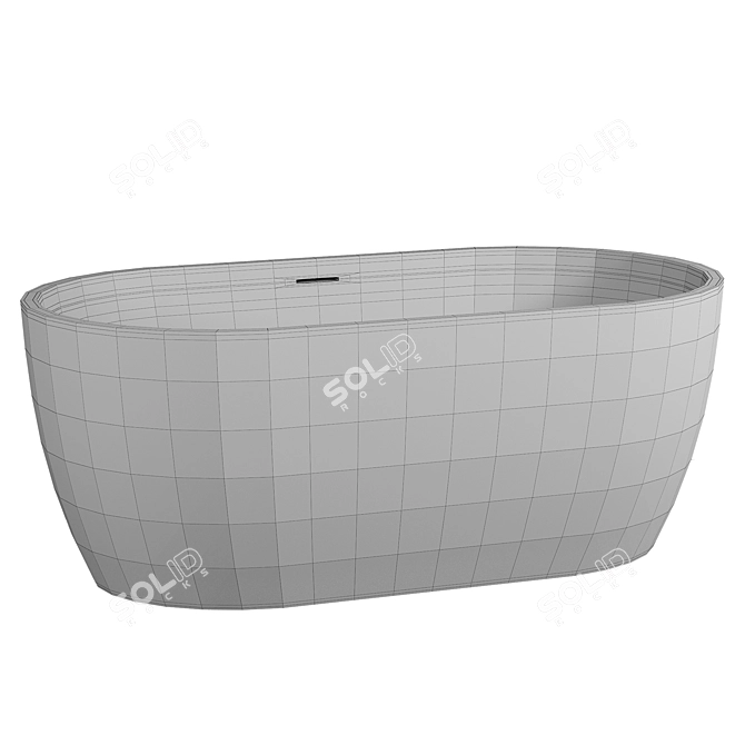 Luxury Jet Black Freestanding Tub 3D model image 2