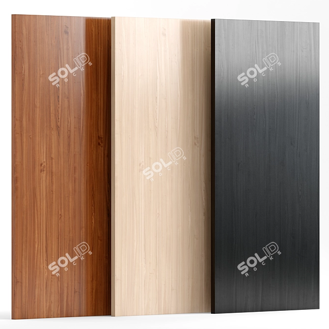 Premium Wood 25: Triple Materials 3D model image 1