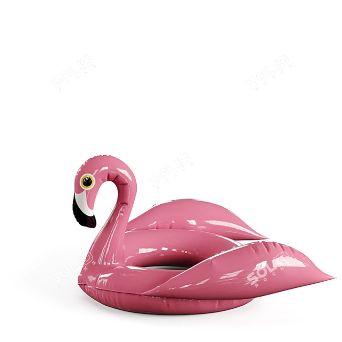 Pink Flamingo Inflatable Pool Float 3D model image 1