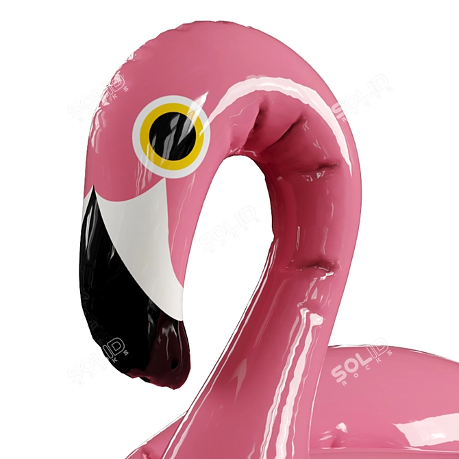 Pink Flamingo Inflatable Pool Float 3D model image 2