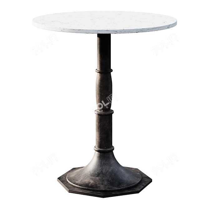 Elegant Marble End Table 3D model image 1