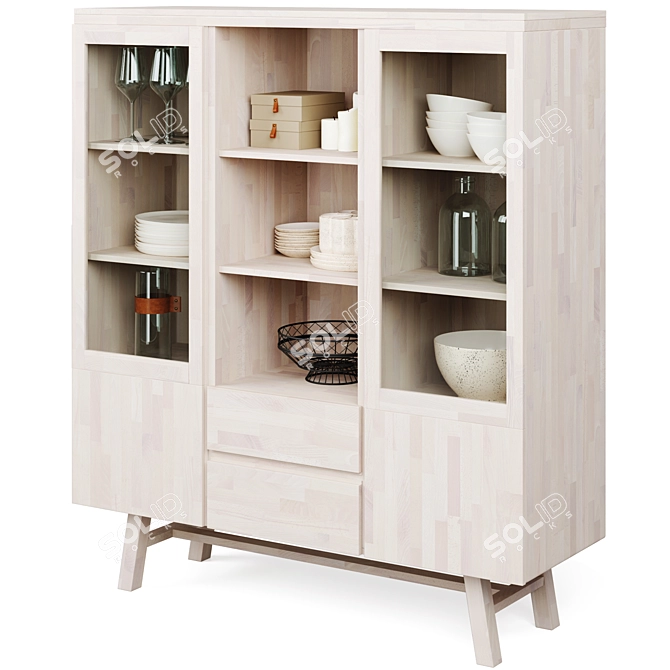 Brooklyn Cabinet: Stylish Storage with a Touch of Rustic Charm 3D model image 2