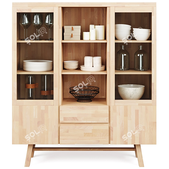 Brooklyn Cabinet: Stylish Storage with a Touch of Rustic Charm 3D model image 5