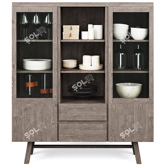 Brooklyn Cabinet: Stylish Storage with a Touch of Rustic Charm 3D model image 6