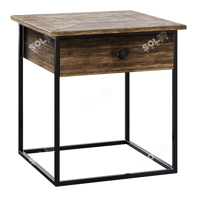 Pottery Barn Square End Table 3D model image 1