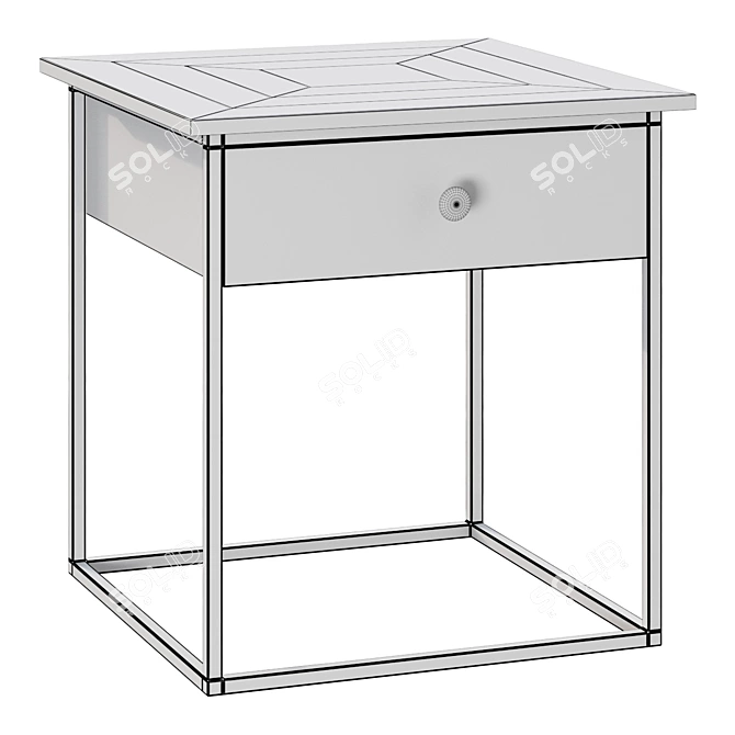 Pottery Barn Square End Table 3D model image 2