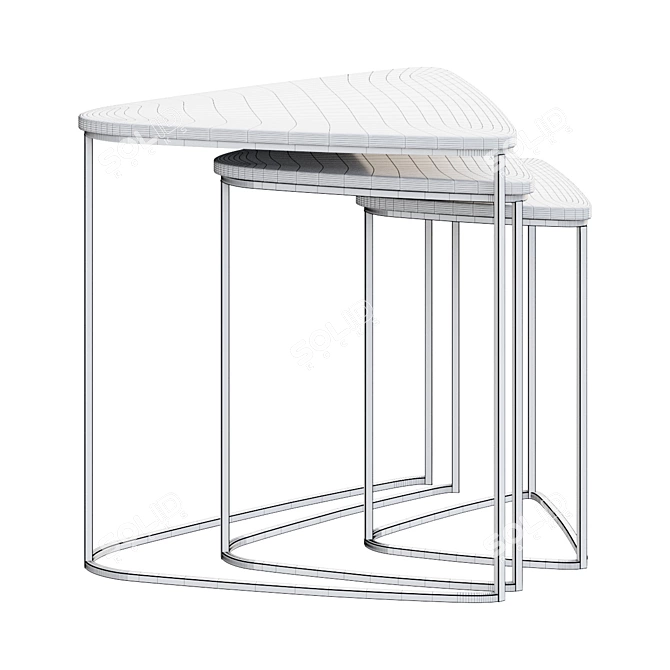 Marble Nesting End Tables 3D model image 2