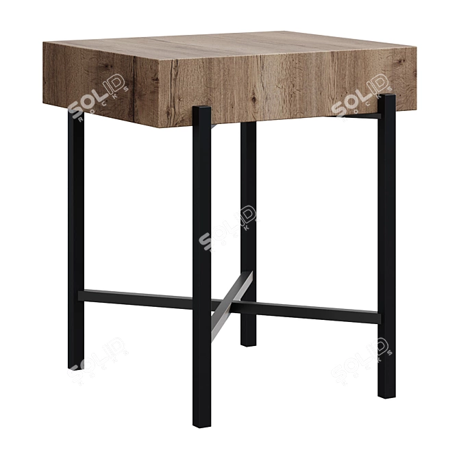 Reclaimed Wood End Table - Fargo 3D model image 1