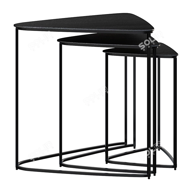 Elegant Nesting Metal End Tables 3D model image 1