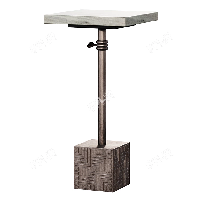 Elegant Deauville Marble Accent Table 3D model image 1