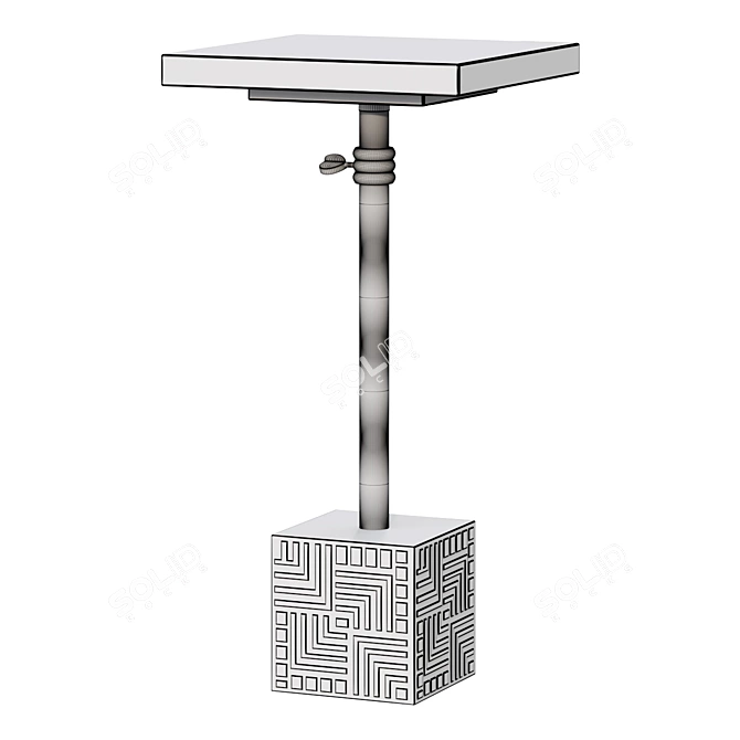 Elegant Deauville Marble Accent Table 3D model image 2