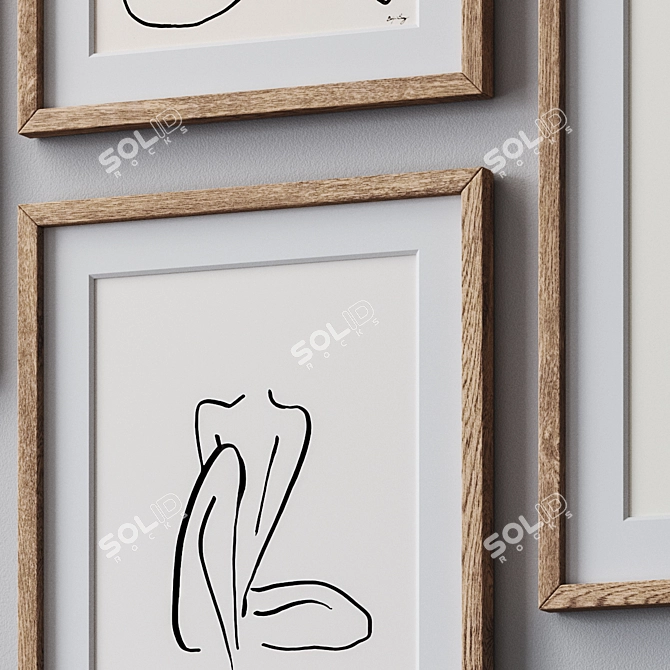 Elegant Frame Set with Various Sizes and Colors 3D model image 3