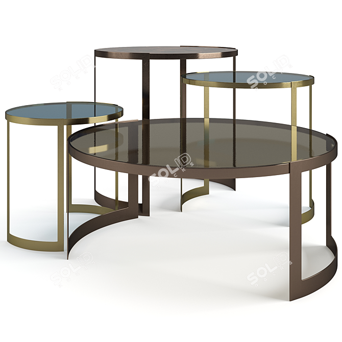 Luxury Fendi Casa Anya: Elegant Coffee Table Set 3D model image 1