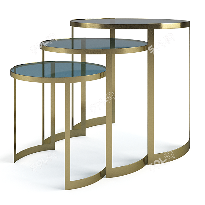 Luxury Fendi Casa Anya: Elegant Coffee Table Set 3D model image 4