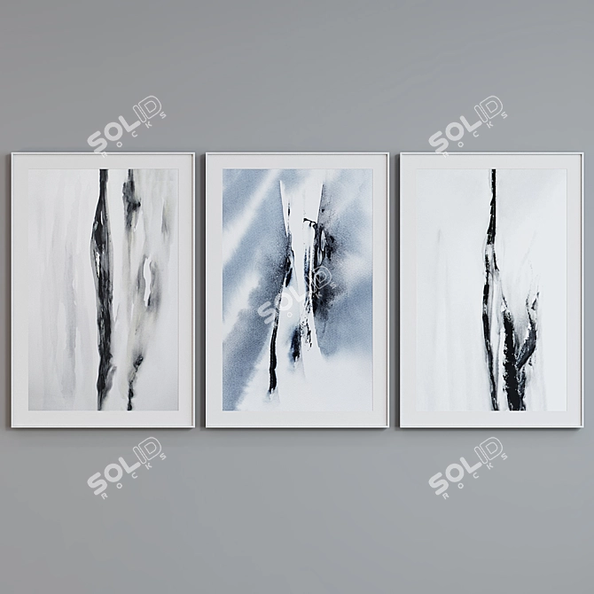 Modern Abstract Frame Set - Set of 3 Frames 3D model image 2