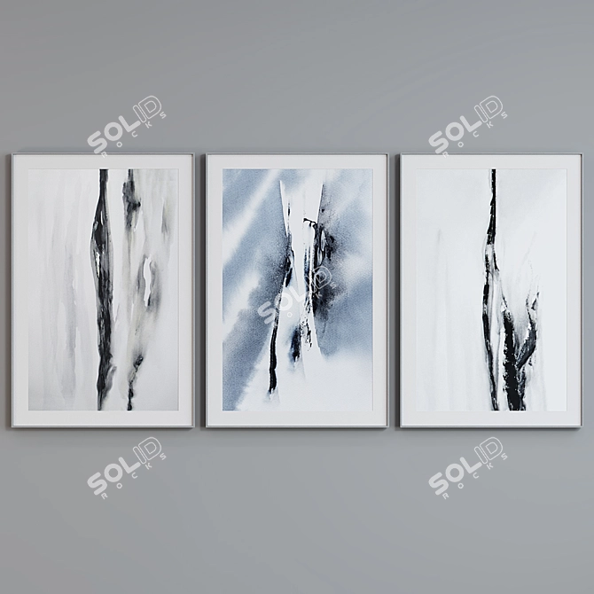 Modern Abstract Frame Set - Set of 3 Frames 3D model image 3