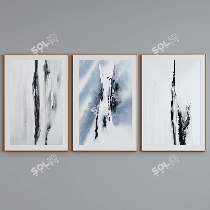 Modern Abstract Frame Set - Set of 3 Frames 3D model image 4