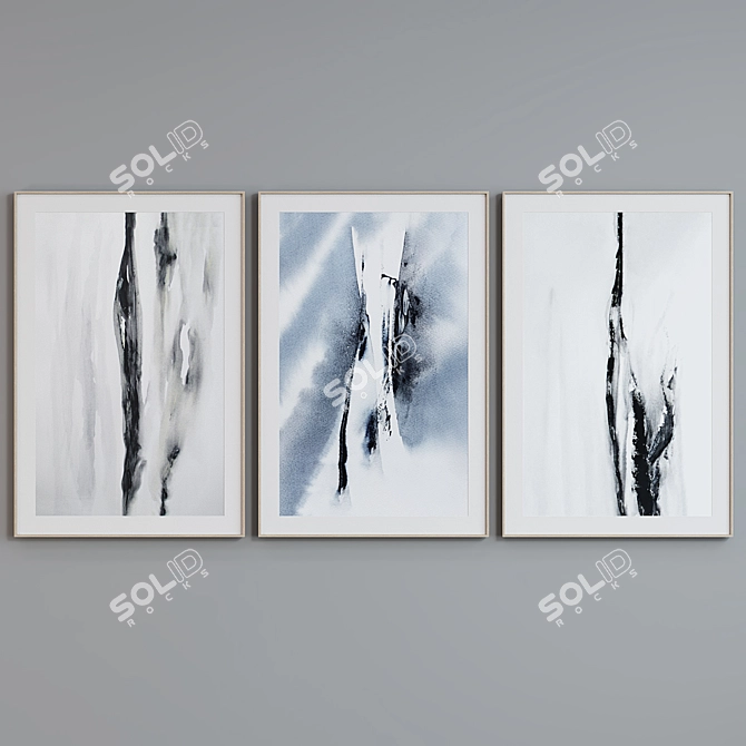 Modern Abstract Frame Set - Set of 3 Frames 3D model image 5