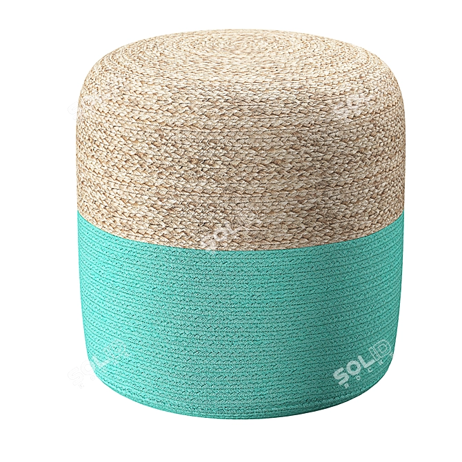 Boho Chic Jute Pouffe 3D model image 4